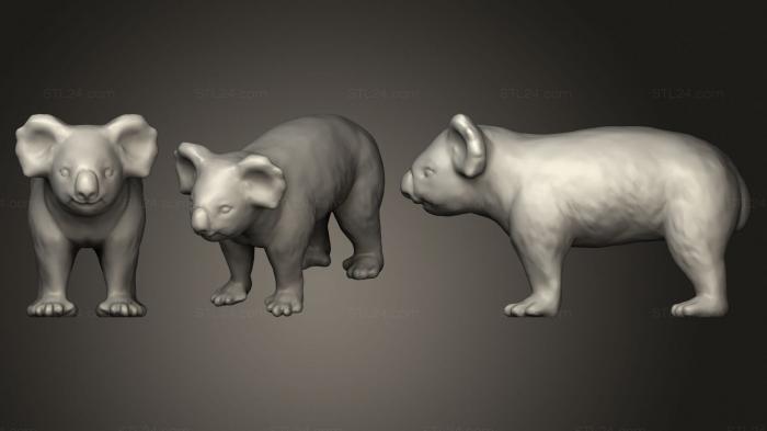 Статуэтки животных (Коала т, STKJ_2299) 3D модель для ЧПУ станка